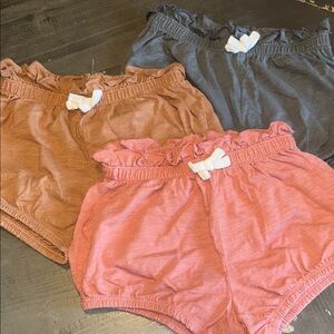 Kids Ruffle Shorts Set - Pink, Brown, Gray